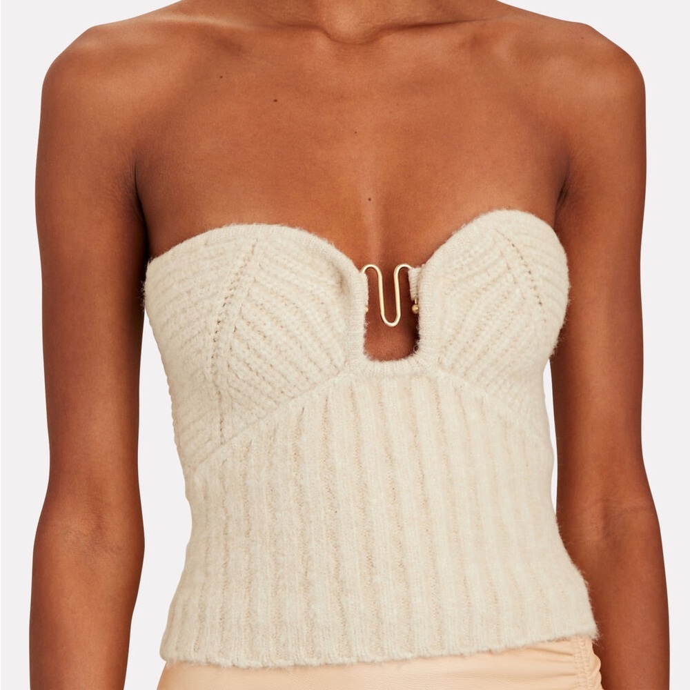 NWT Cult Gaia Ellison Knit Top in Cream